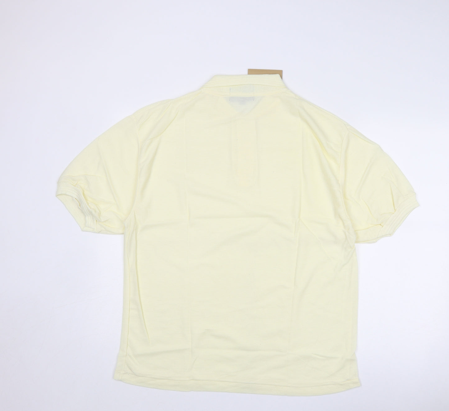 Pablo Marocchi Mens Yellow Polyester Polo Size XL Collared Button