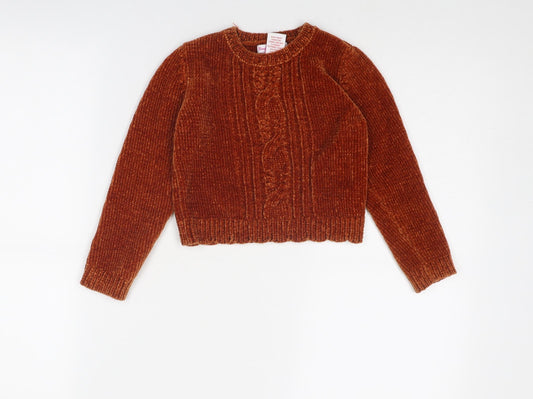 Tommy Bahama Girls Brown Round Neck Polyester Pullover Jumper Size 5-6 Years Pullover