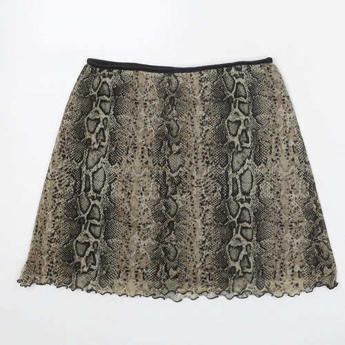 Urban Outfitters Womens Beige Animal Print Polyester A-Line Skirt Size S - Snakeskin Pattern