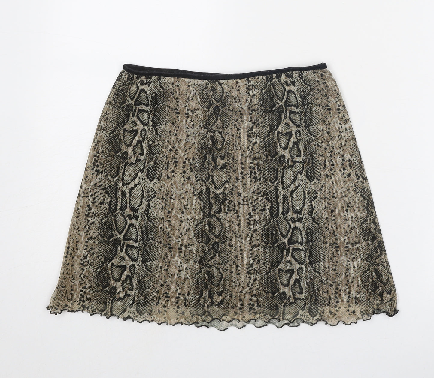 Urban Outfitters Womens Beige Animal Print Polyester A-Line Skirt Size S - Snakeskin Pattern