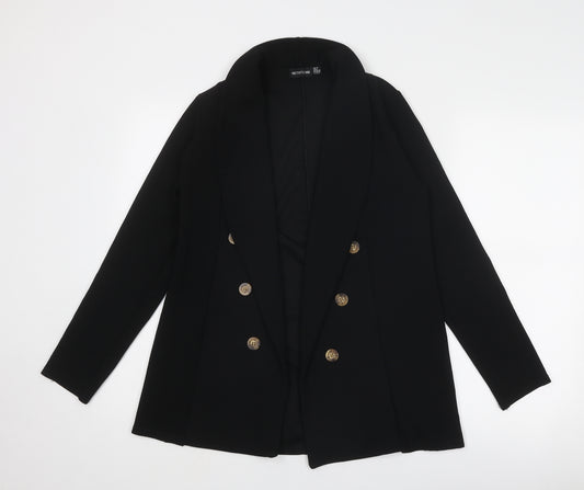 PRETTYLITTLETHING Womens Black Jacket Blazer Size 10 - Open