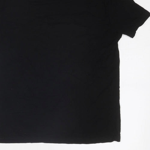 Hobbs Womens Black Viscose Basic T-Shirt Size S Collared