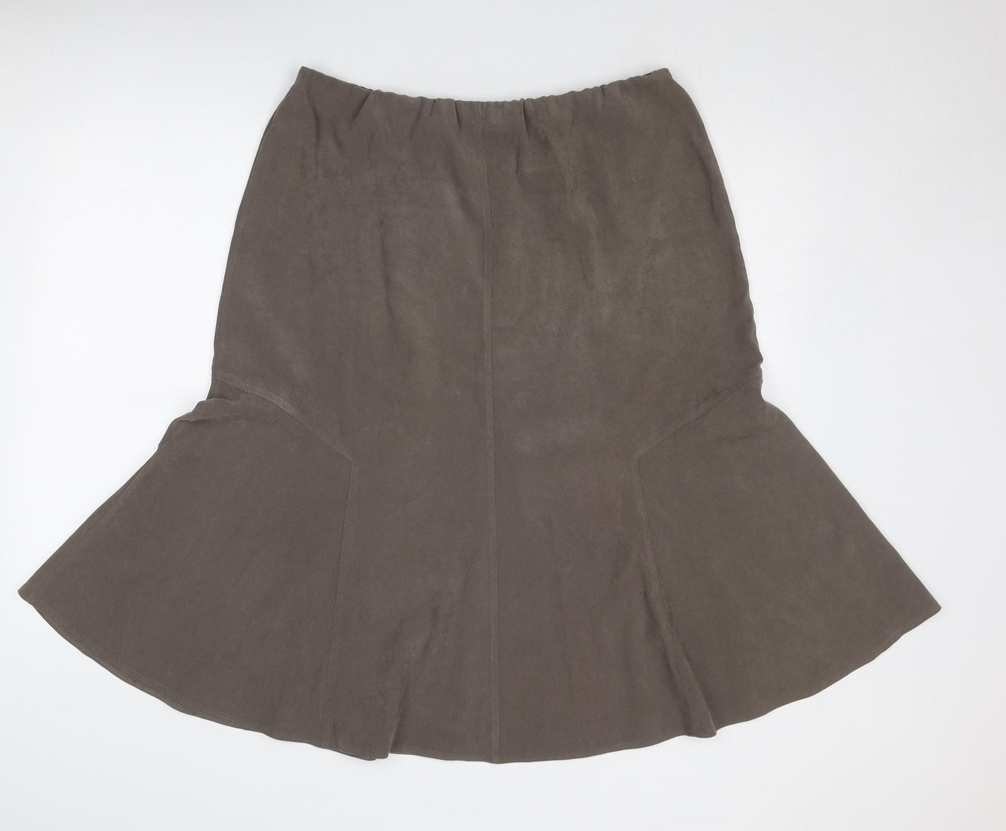 Bonmarché Womens Brown Polyester Flare Skirt Size 16