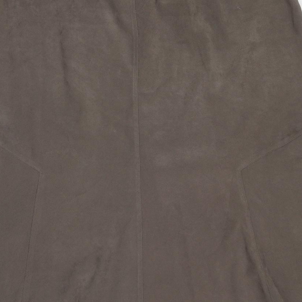Bonmarché Womens Brown Polyester Flare Skirt Size 16