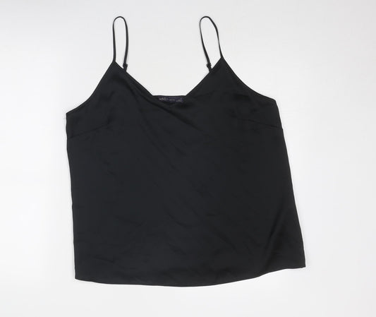 Marks and Spencer Womens Black Polyester Camisole Tank Size 16 V-Neck