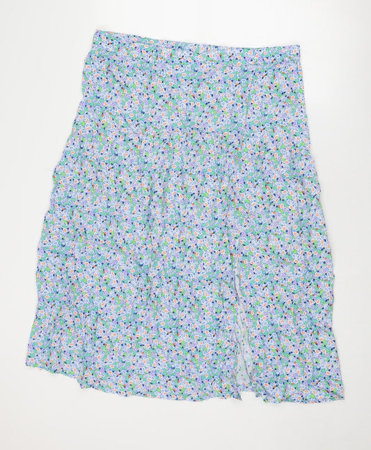 Marks and Spencer Womens Multicoloured Floral Viscose A-Line Skirt Size 20