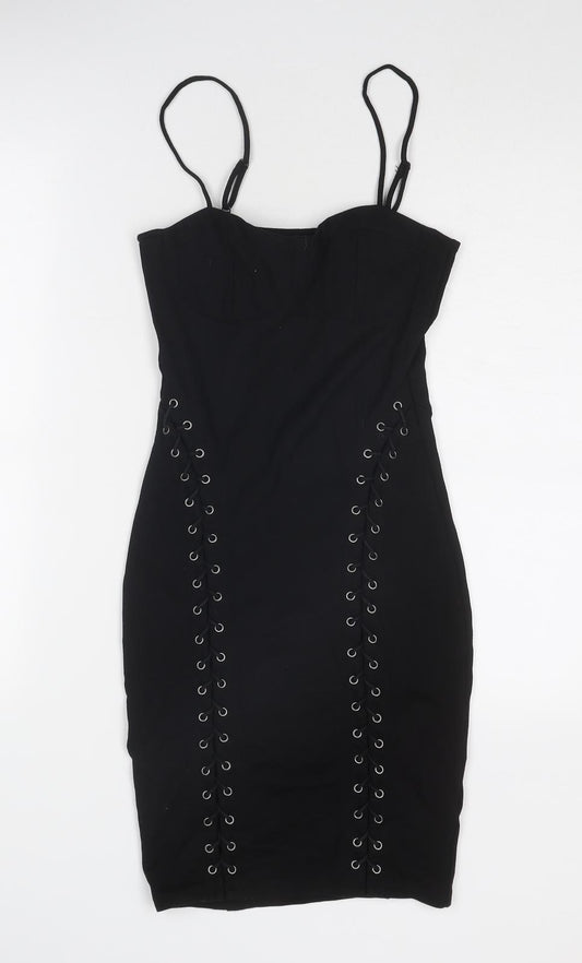 Divided by H&M Womens Black Viscose Bodycon Size 6 Round Neck Pullover