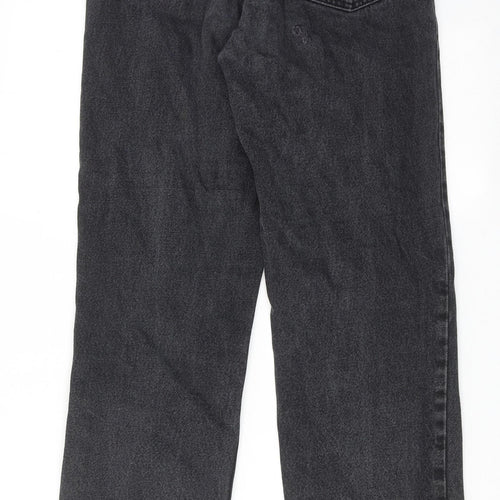Monki Womens Grey Cotton Straight Jeans Size 26 in Regular Zip