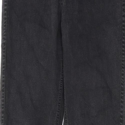 H&M Womens Grey Cotton Straight Jeans Size 29 in Regular Zip