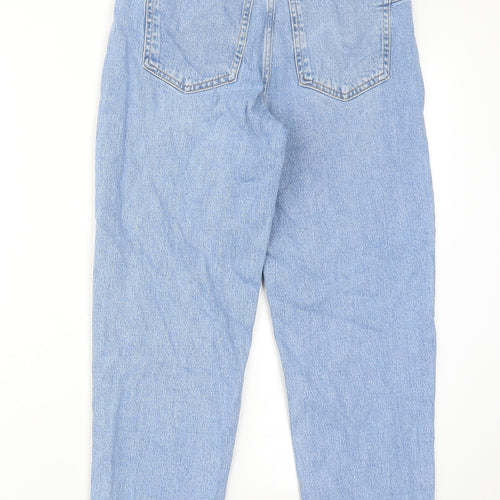 New Look Womens Blue Cotton Tapered Jeans Size 8 Regular Zip