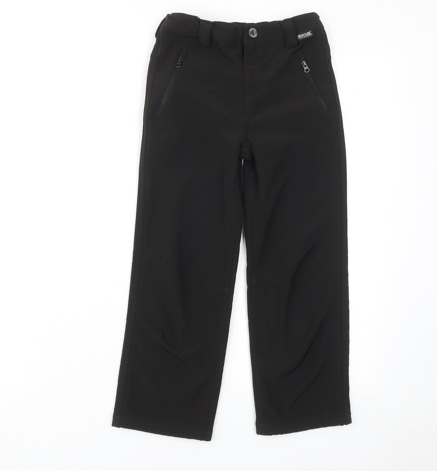 Regatta Boys Black Polyester Windbreaker Trousers Size 5-6 Years Regular Zip