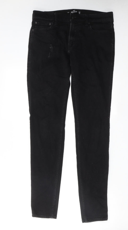 Hollister Mens Black Cotton Skinny Jeans Size 32 in L34 in Regular Zip