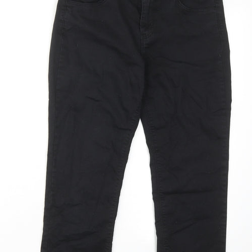 Cache Cache Womens Black Cotton Straight Jeans Size 10 Regular Zip