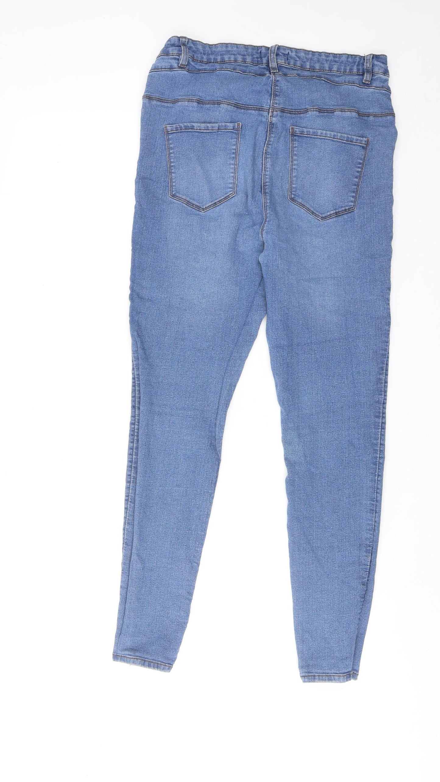 Studio Womens Blue Cotton Skinny Jeans Size 16 Regular Zip