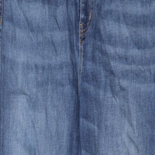 Marks and Spencer Womens Blue Cotton Skinny Jeans Size 16 Regular Zip