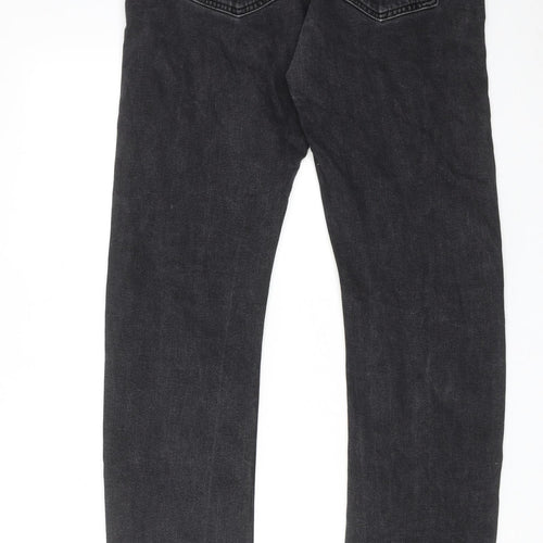 Label Lab Mens Black Cotton Straight Jeans Size 34 in L32 in Regular Button