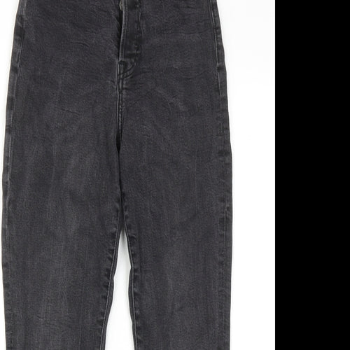 H&M Womens Grey Cotton Skinny Jeans Size 8 Regular Zip