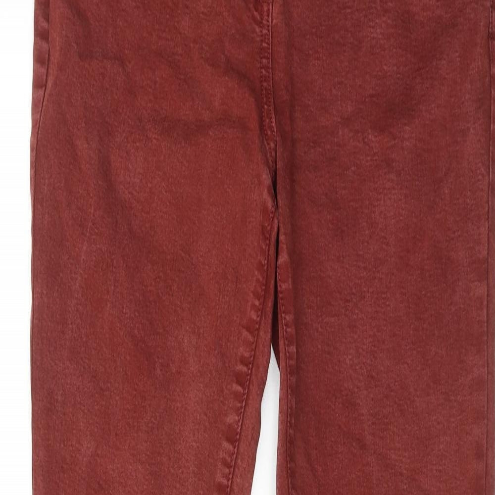 NEXT Womens Red Cotton Skinny Jeans Size 10 Regular Zip