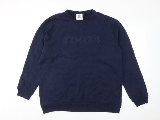 TOG24 Mens Blue Cotton Pullover Sweatshirt Size 2XL