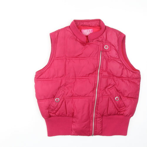 NEXT Womens Pink Quilted Waistcoat Size 16 Zip