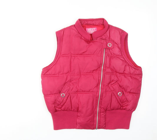 NEXT Womens Pink Quilted Waistcoat Size 16 Zip