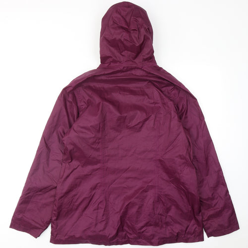 DECATHLON Womens Purple Rain Coat Coat Size L Zip