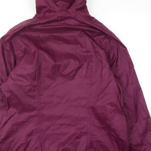 DECATHLON Womens Purple Rain Coat Coat Size L Zip