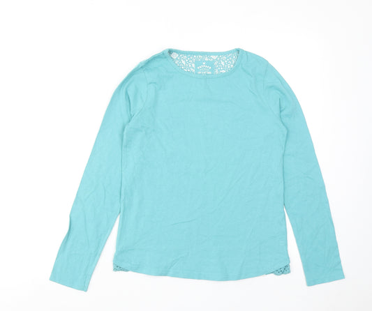 Fat Face Girls Blue Cotton Basic T-Shirt Size 12-13 Years Round Neck Pullover