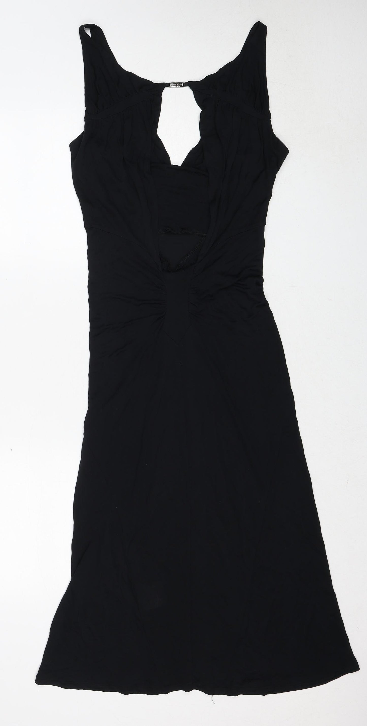 Karen Millen Womens Black Viscose A-Line Size 12 V-Neck Pullover