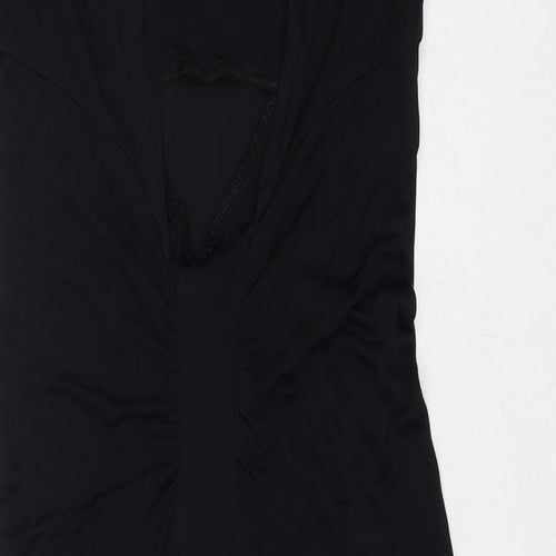 Karen Millen Womens Black Viscose A-Line Size 12 V-Neck Pullover