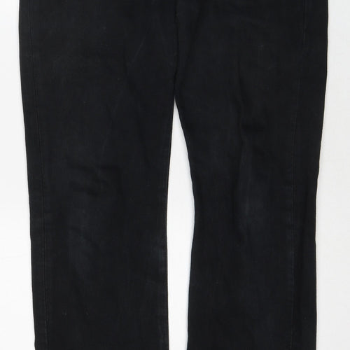 Levi's Mens Black Cotton Straight Jeans Size 32 in L34 in Regular Button