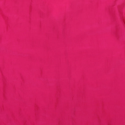 Debbie Morgan Womens Pink Silk Basic Button-Up Size S V-Neck - Size S-M