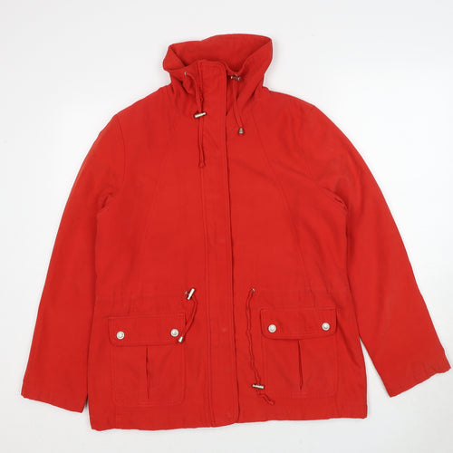 BHS Womens Red Overcoat Coat Size 18 Zip