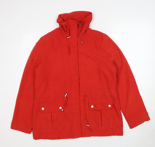 BHS Womens Red Overcoat Coat Size 18 Zip