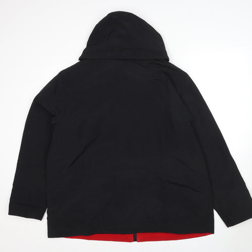 Bonmarché Womens Black Rain Coat Coat Size 18 Zip - Size 18-20