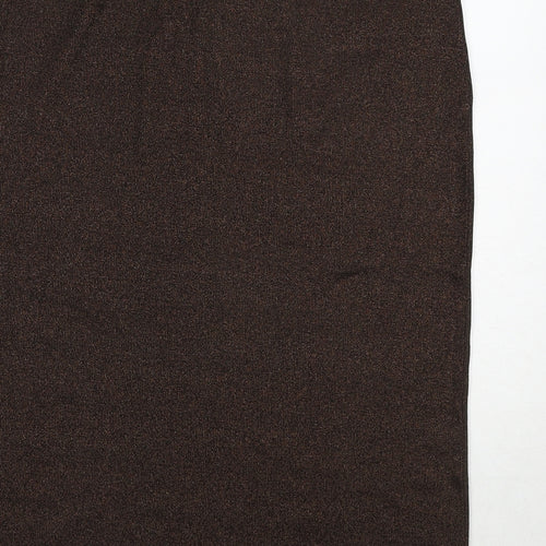 Marks and Spencer Womens Brown Cotton A-Line Skirt Size 16