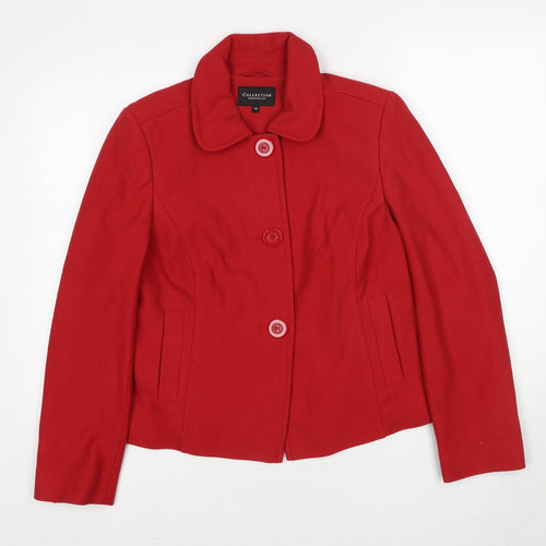 Debenhams Womens Red Jacket Size 14 Button