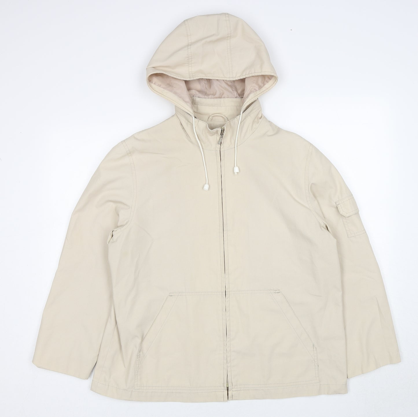 BHS Womens Beige Rain Coat Coat Size 16 Zip