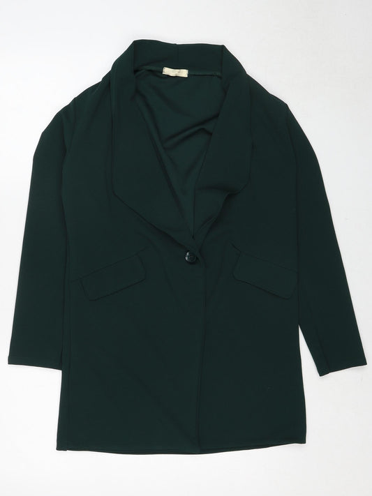 Kimi&Co Womens Green Overcoat Coat Size S Button