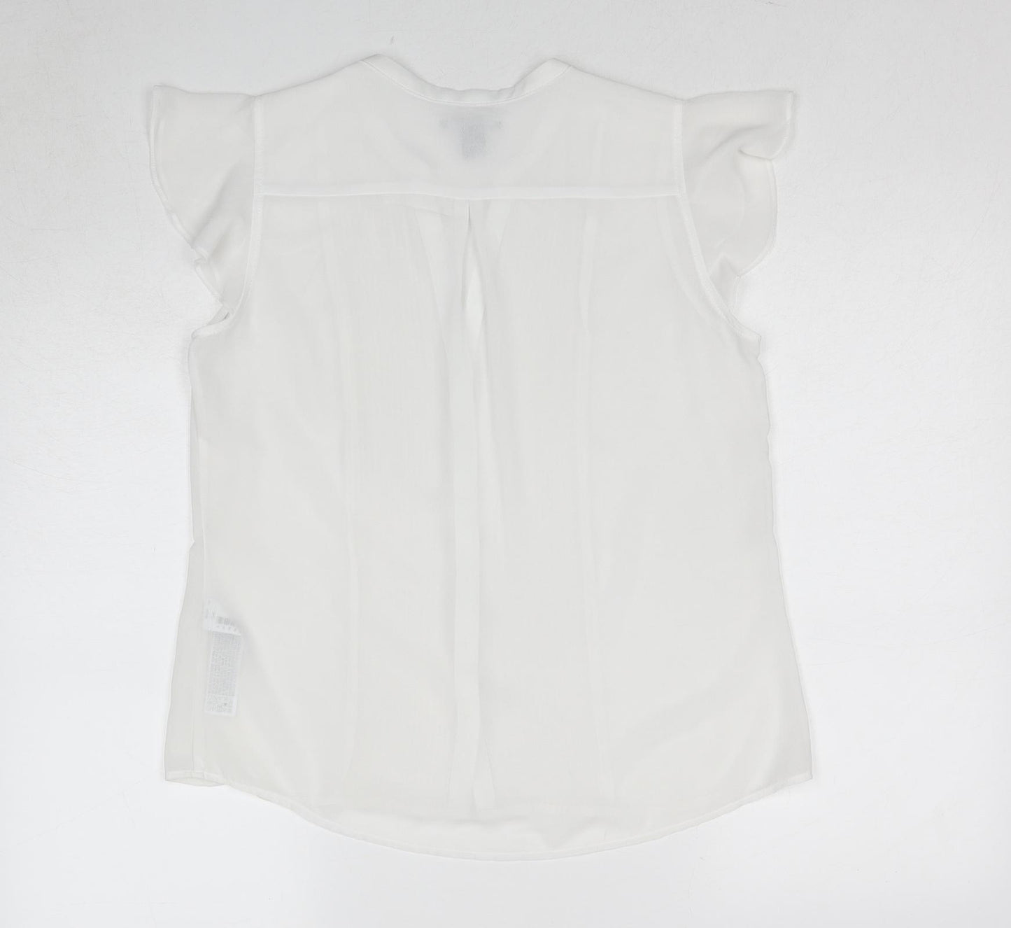 FOREVER 21 Womens White Polyester Basic Button-Up Size M V-Neck