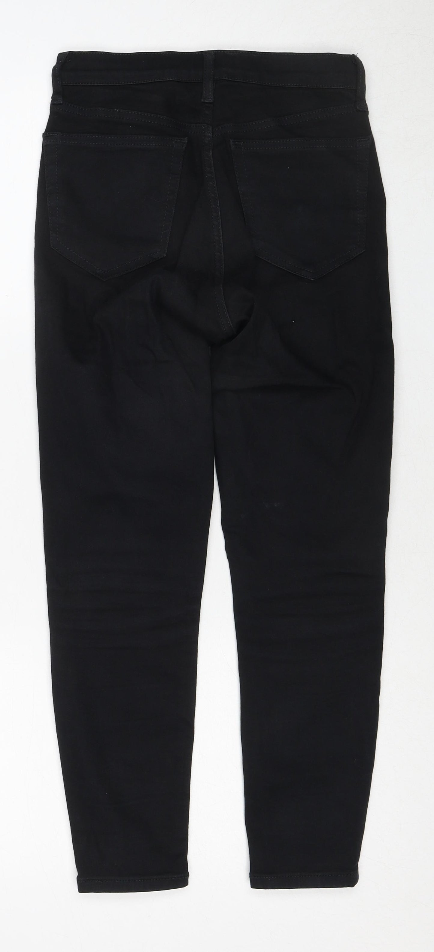 Topshop Womens Black Cotton Skinny Jeans Size 25 in L28 in Regular Zip