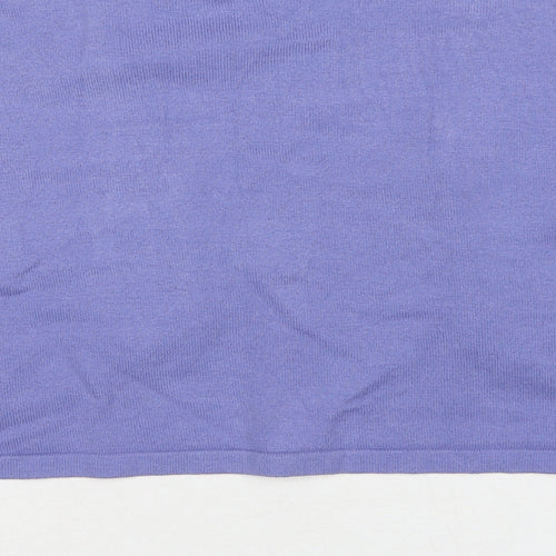Pomodoro Womens Purple V-Neck Cotton Shrug Jumper Size 12