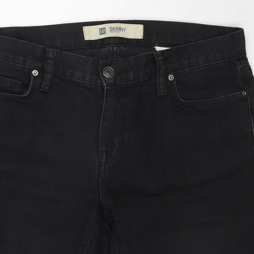 Gap Mens Black Cotton Bermuda Shorts Size 30 in Slim Zip
