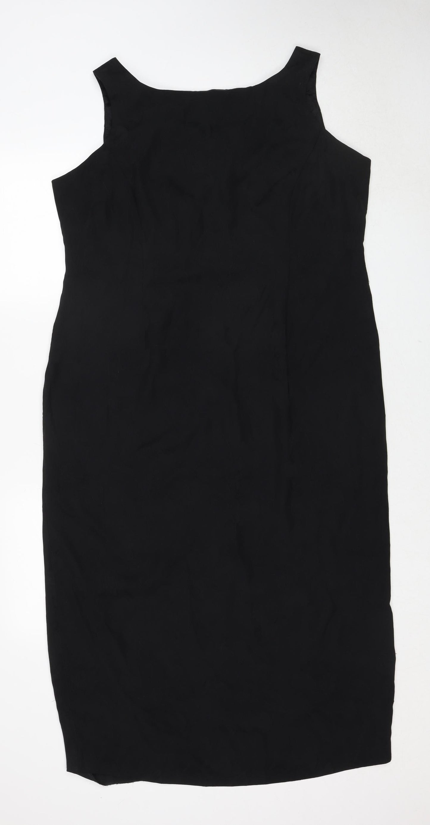 Berkertex Womens Black Polyester Shift Size 20 Round Neck Zip