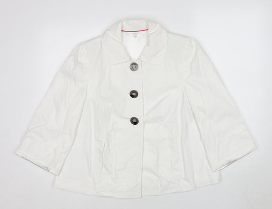 Marks and Spencer Womens White Jacket Size 12 Button