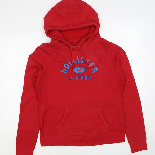 Hollister Womens Red Cotton Pullover Hoodie Size L Pullover