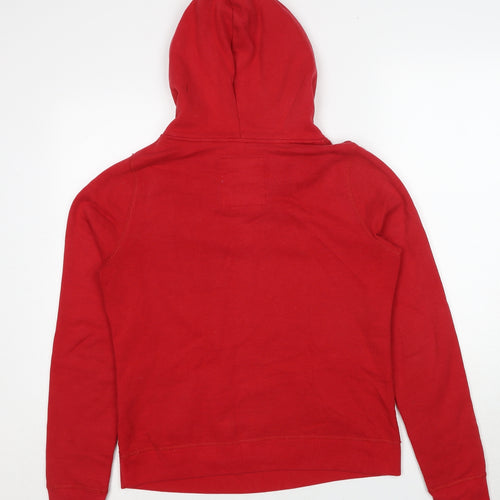 Hollister Womens Red Cotton Pullover Hoodie Size L Pullover