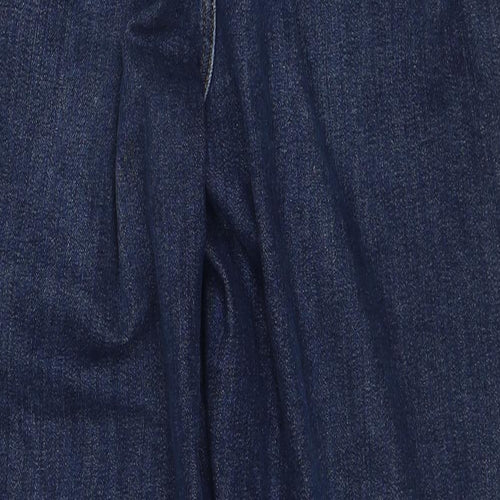 Yours Womens Blue Cotton Straight Jeans Size 14 Regular Zip