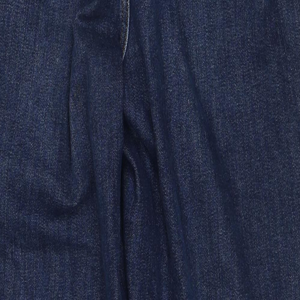 Yours Womens Blue Cotton Straight Jeans Size 14 Regular Zip