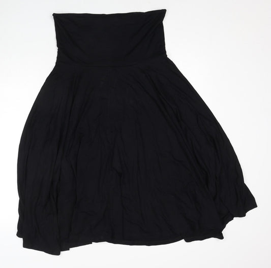 Mint Velvet Womens Black Viscose Fit & Flare Size L Off the Shoulder Pullover